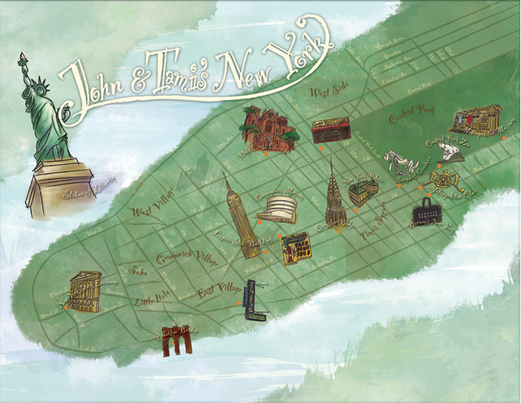 Personal Wedding Map of New York