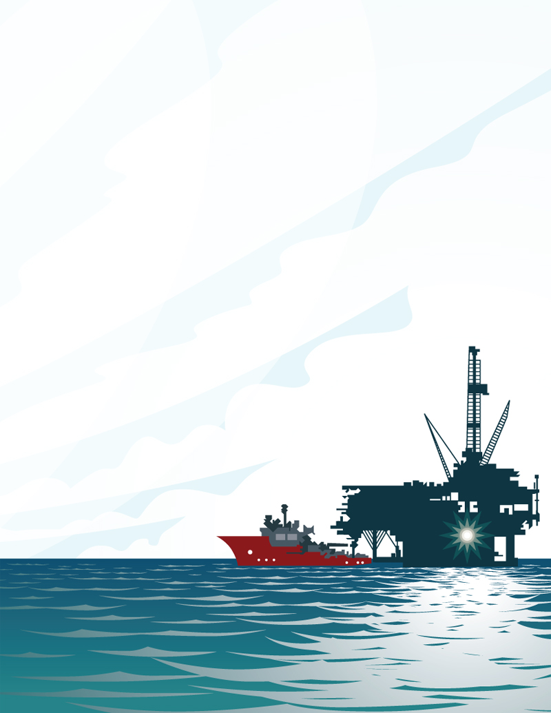 offshore oil drilling rig vector illustration