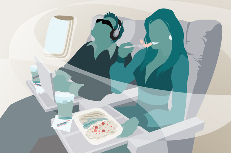 private jet passengers vector illustration