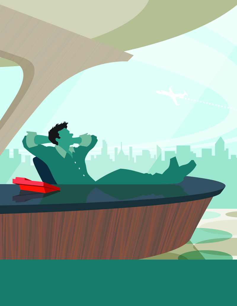 office person relaxing vector illustration